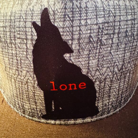 Prana Journeyman Lone Wolf black brown Trucker Mesh Snapbak Organic Hat Cap NEW - Picture 5 of 11